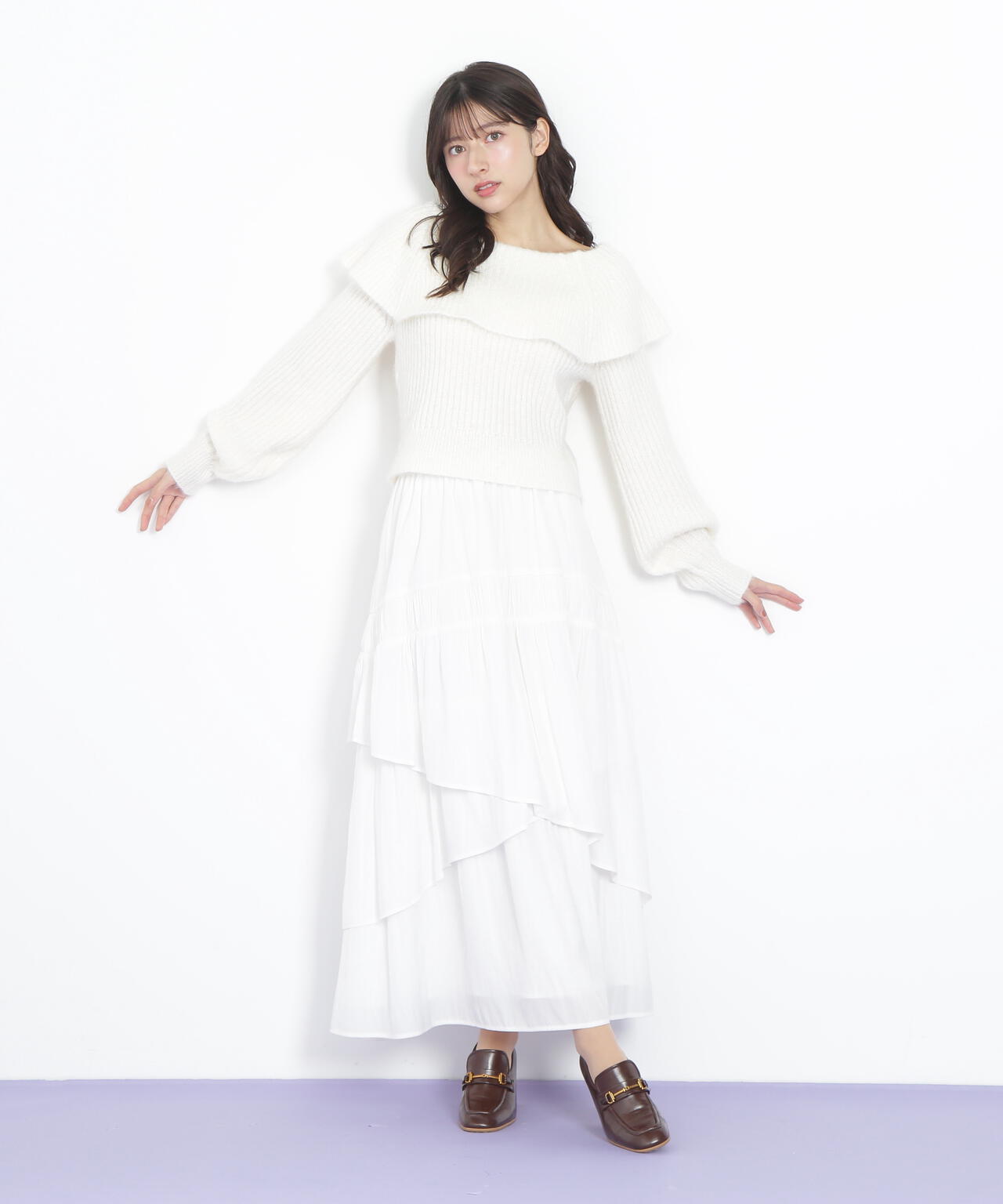 ふわふわケープニット