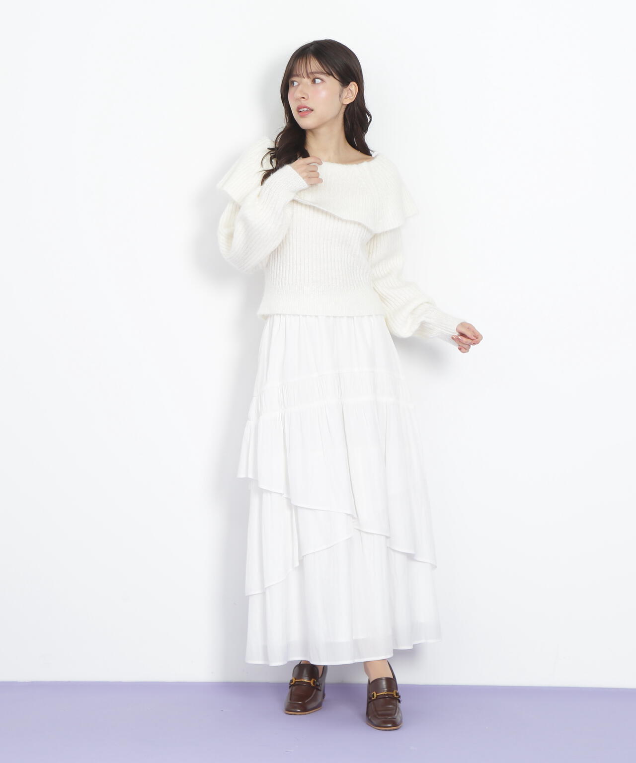 ふわふわケープニット