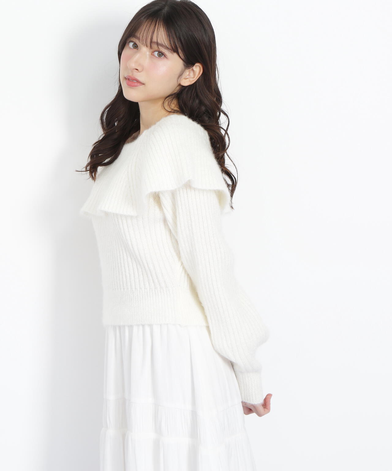 ふわふわケープニット