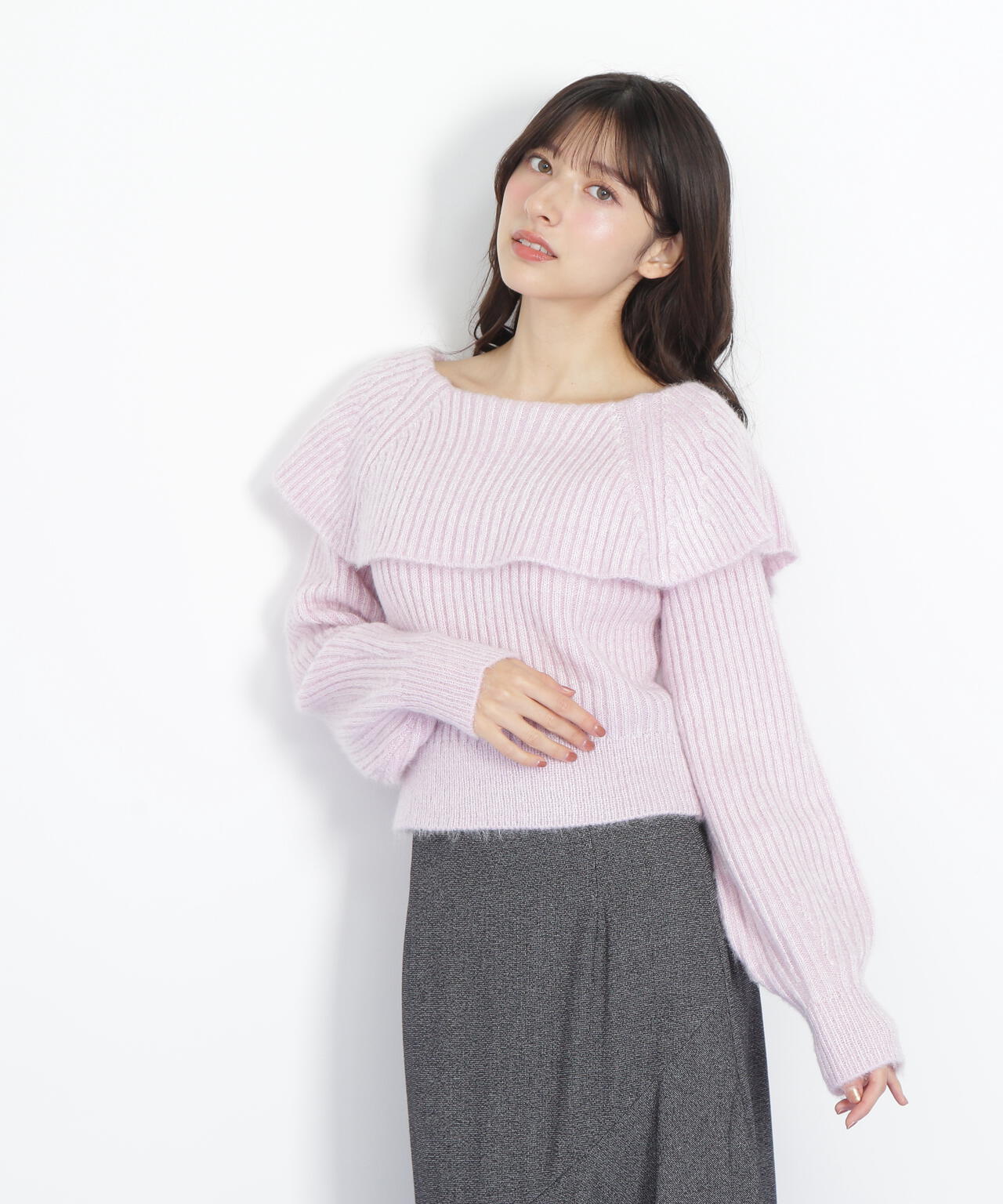 ふわふわケープニット