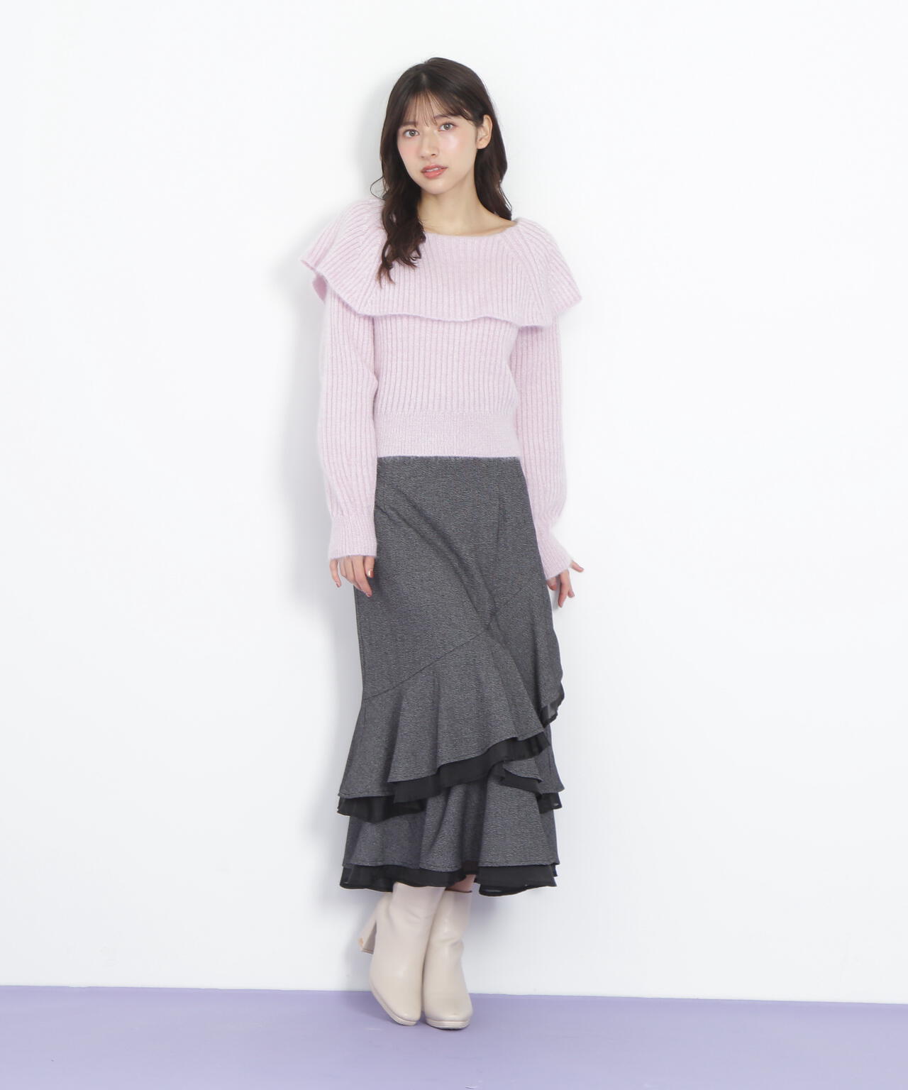 ふわふわケープニット