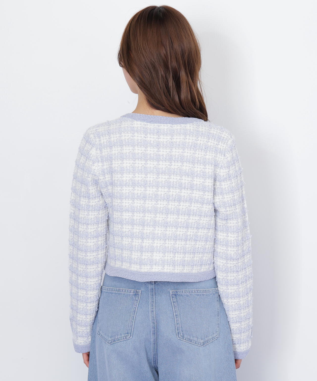 ラメミックスツィードニットジャケット