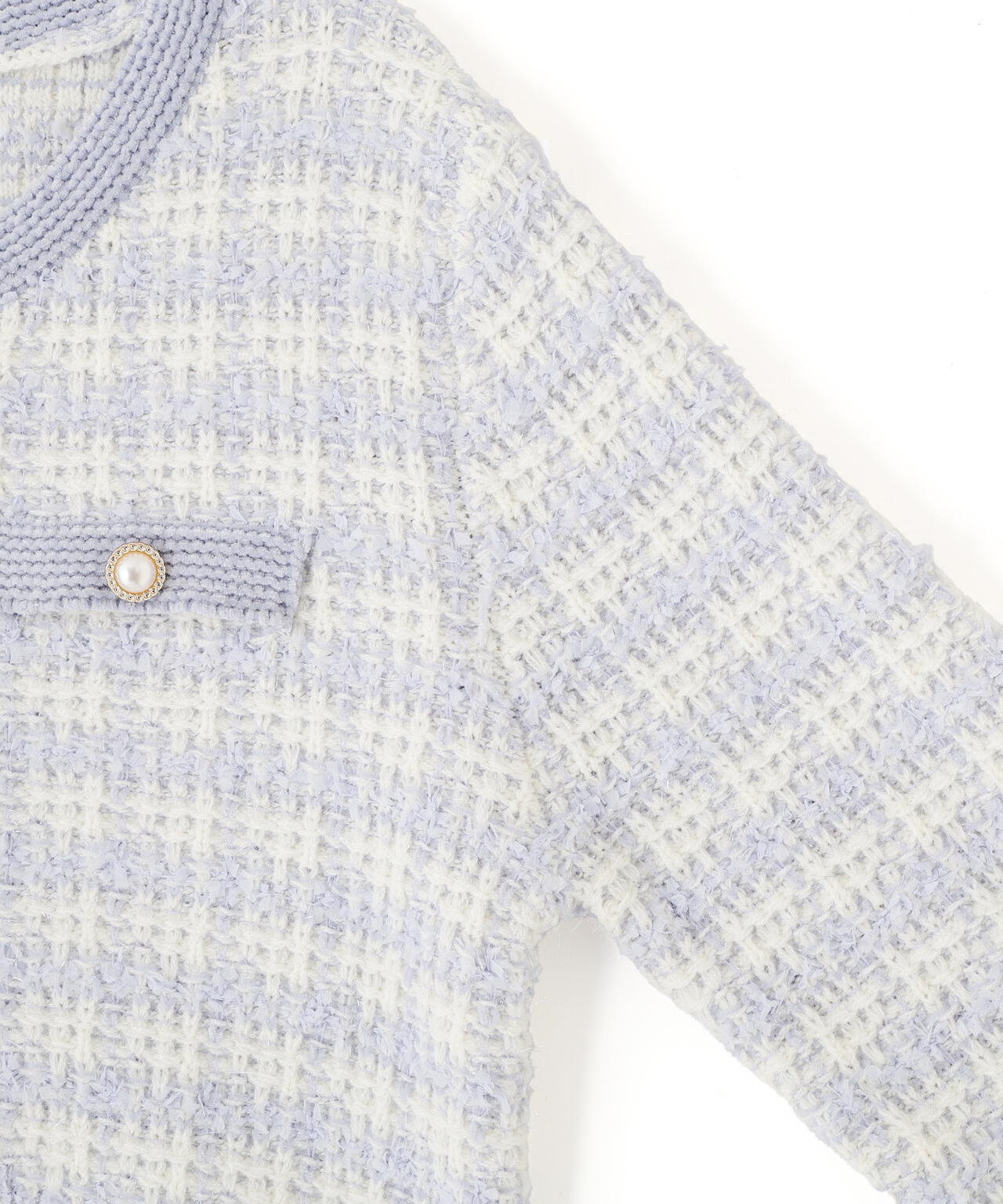 ラメミックスツィードニットジャケット