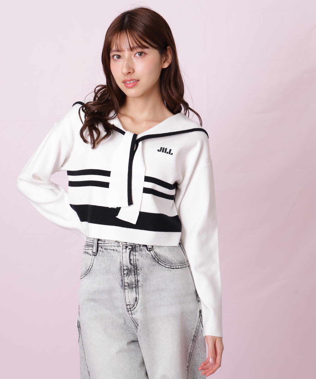 セーラーカラーニット