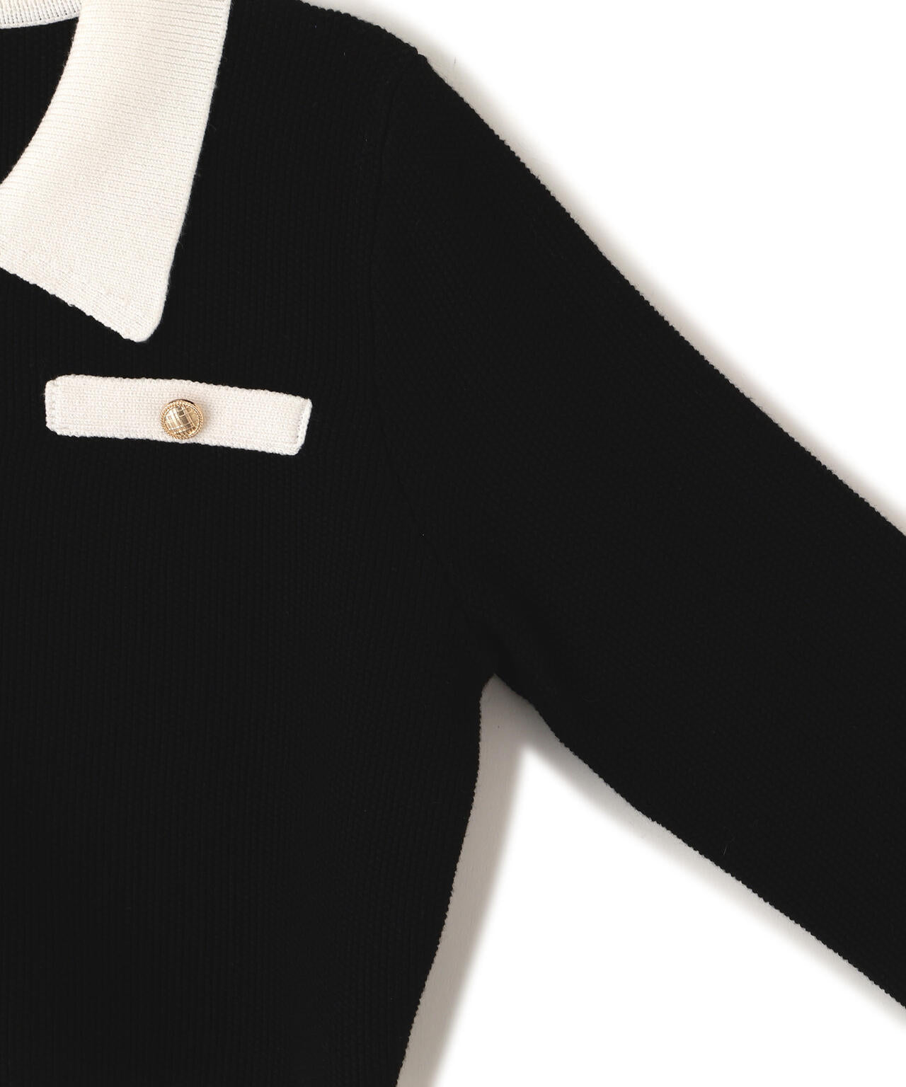 バイカラー衿付きカーディガン