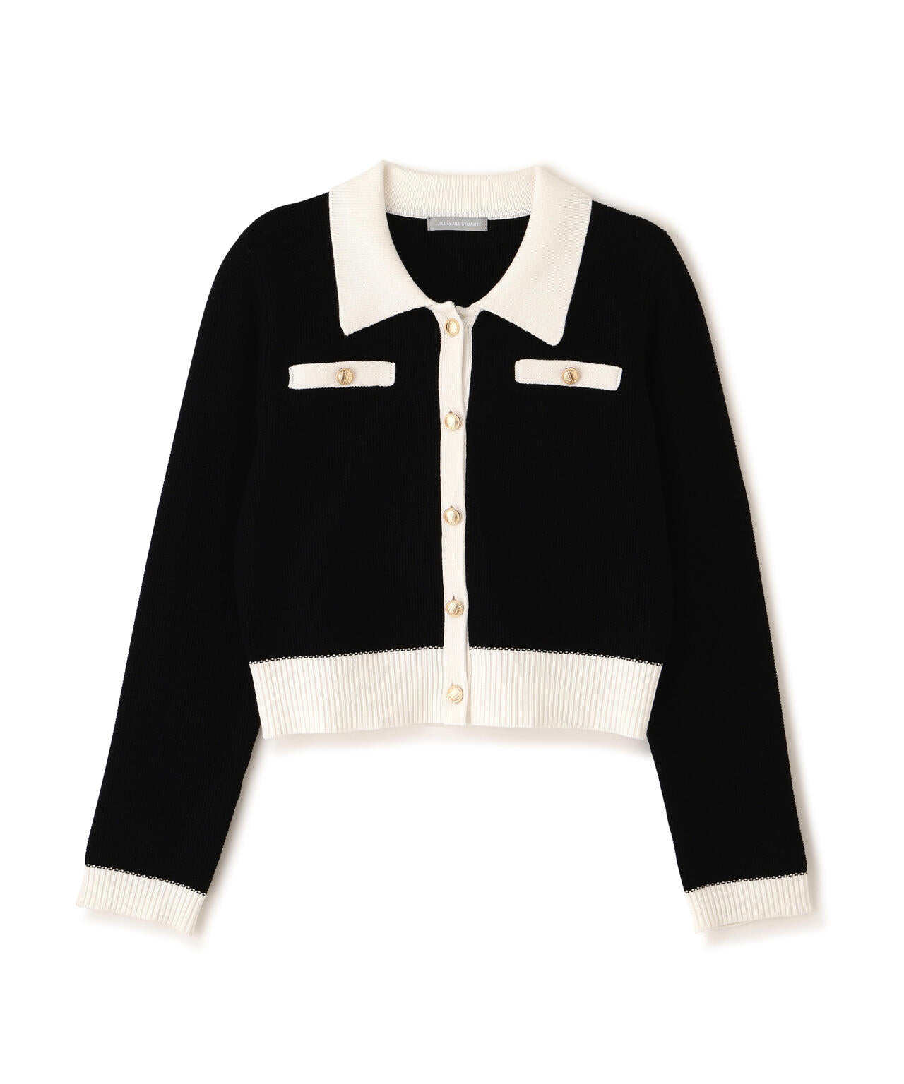 バイカラー衿付きカーディガン