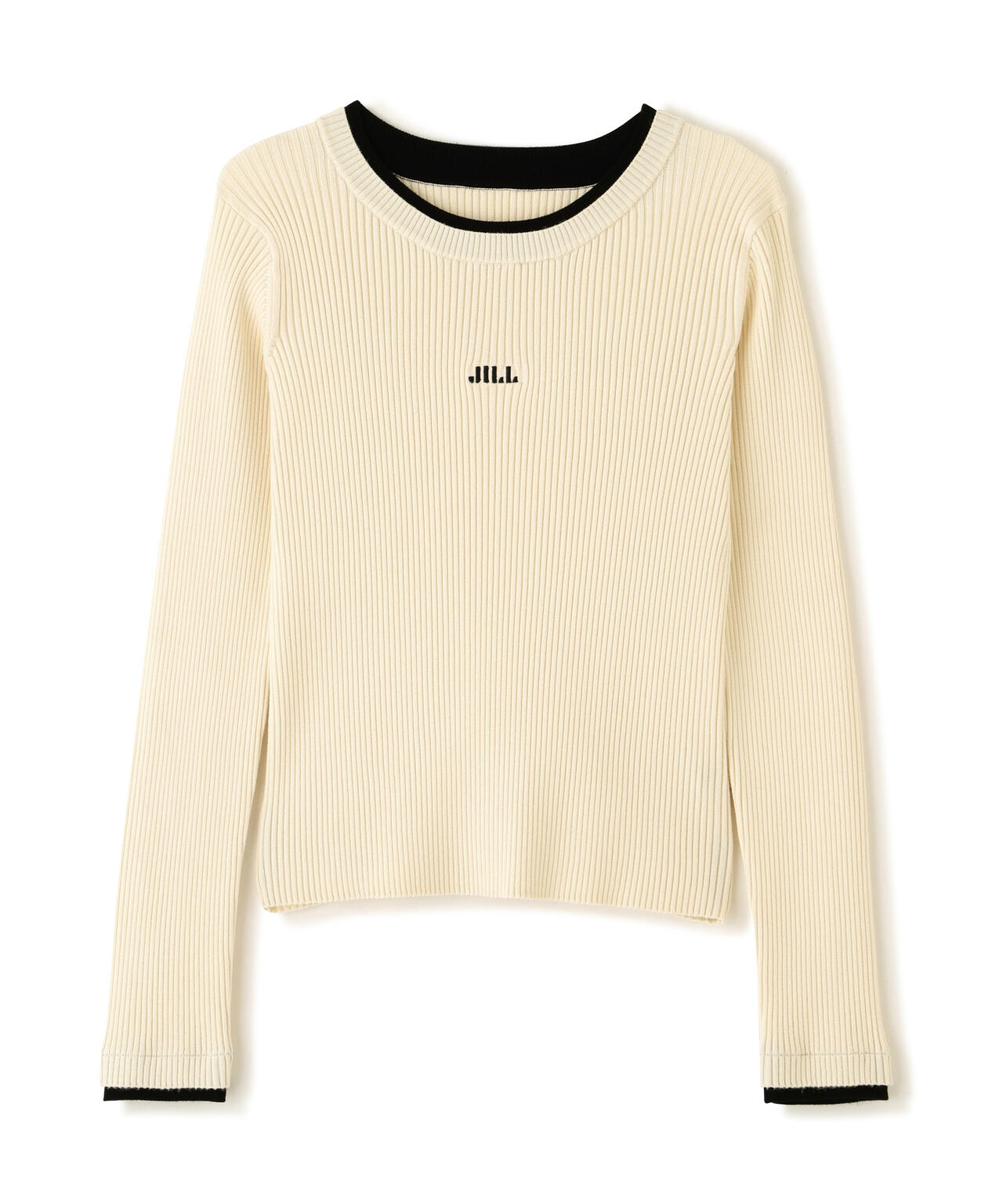 配色リブニット