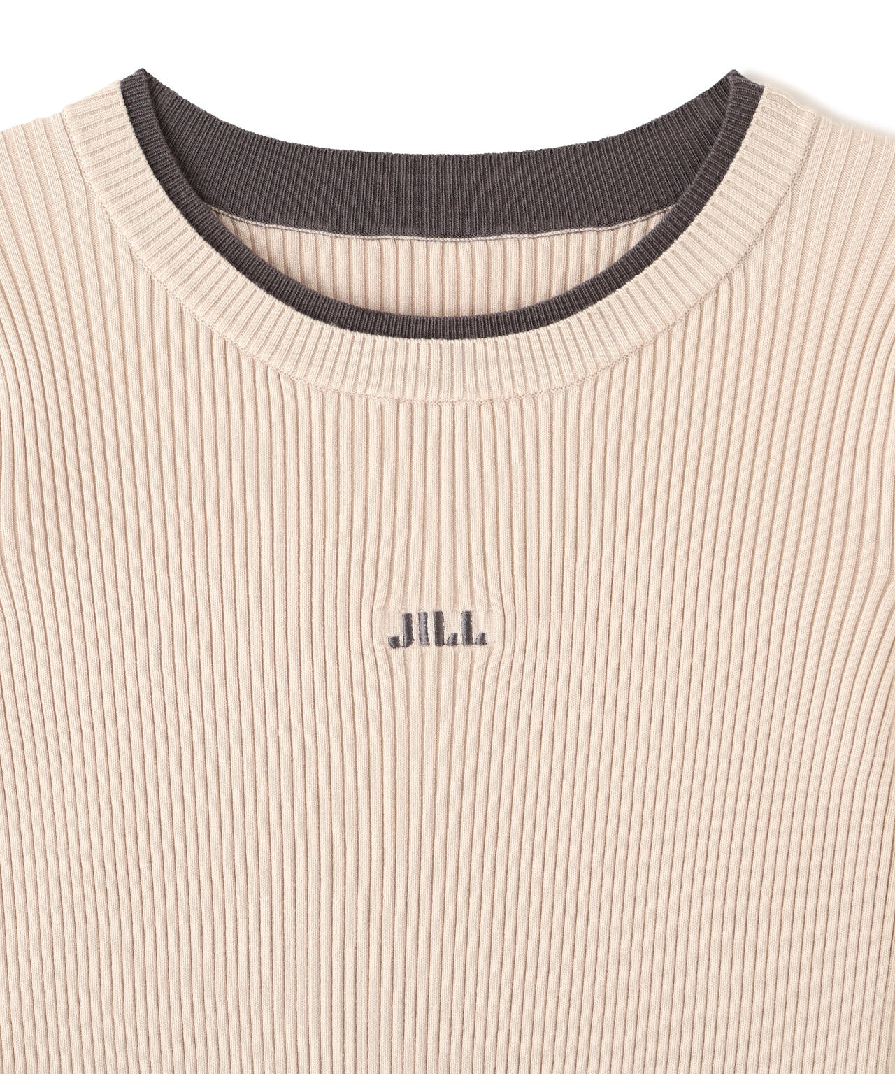 配色リブニット