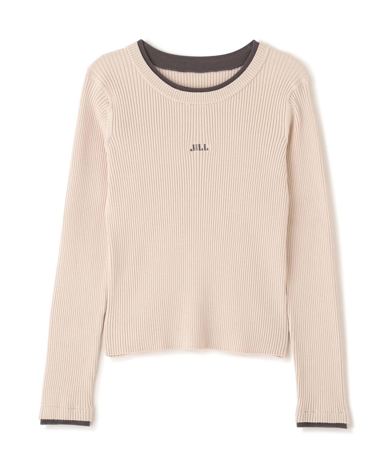 配色リブニット