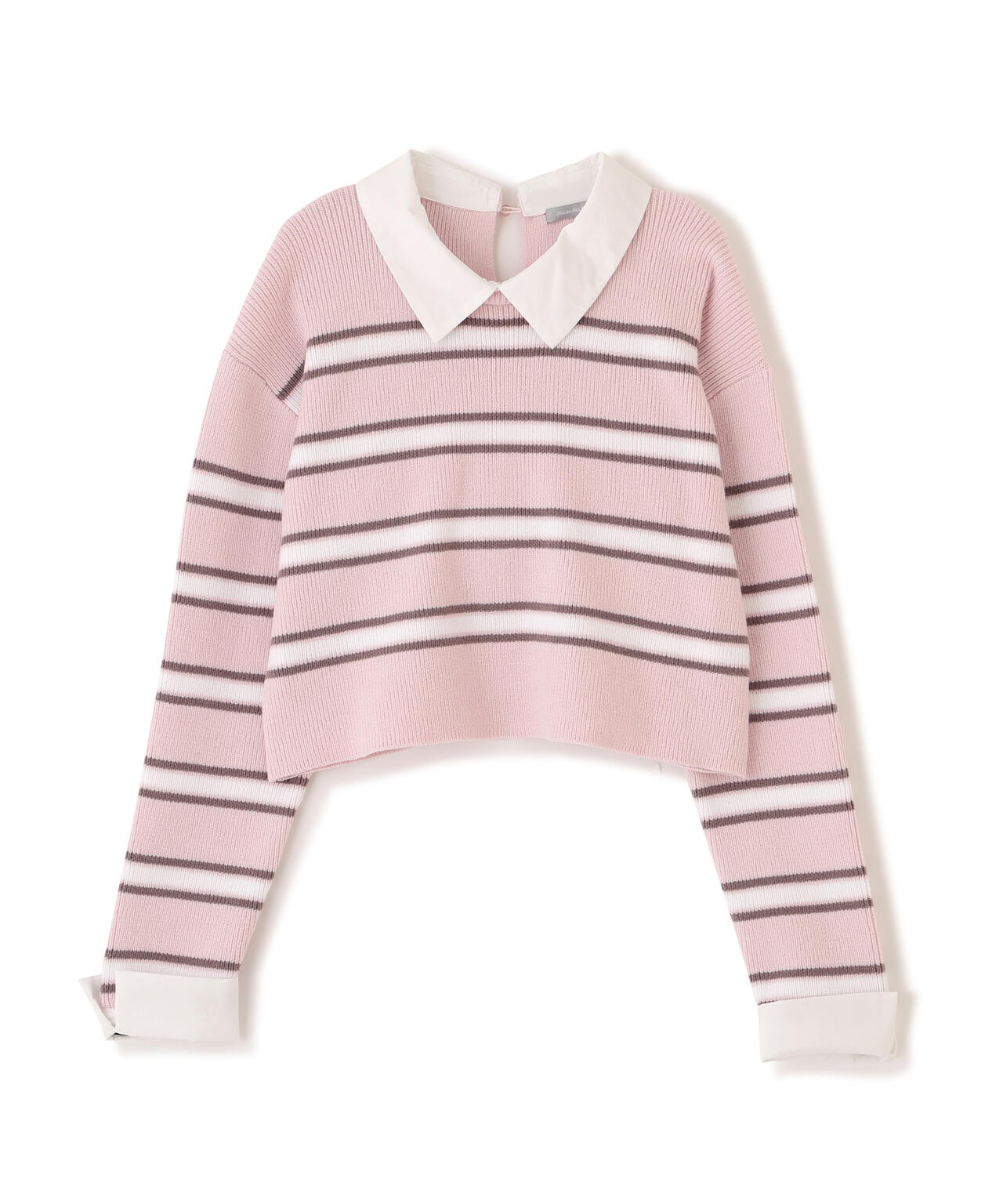 衿付きクロップドゆるニット