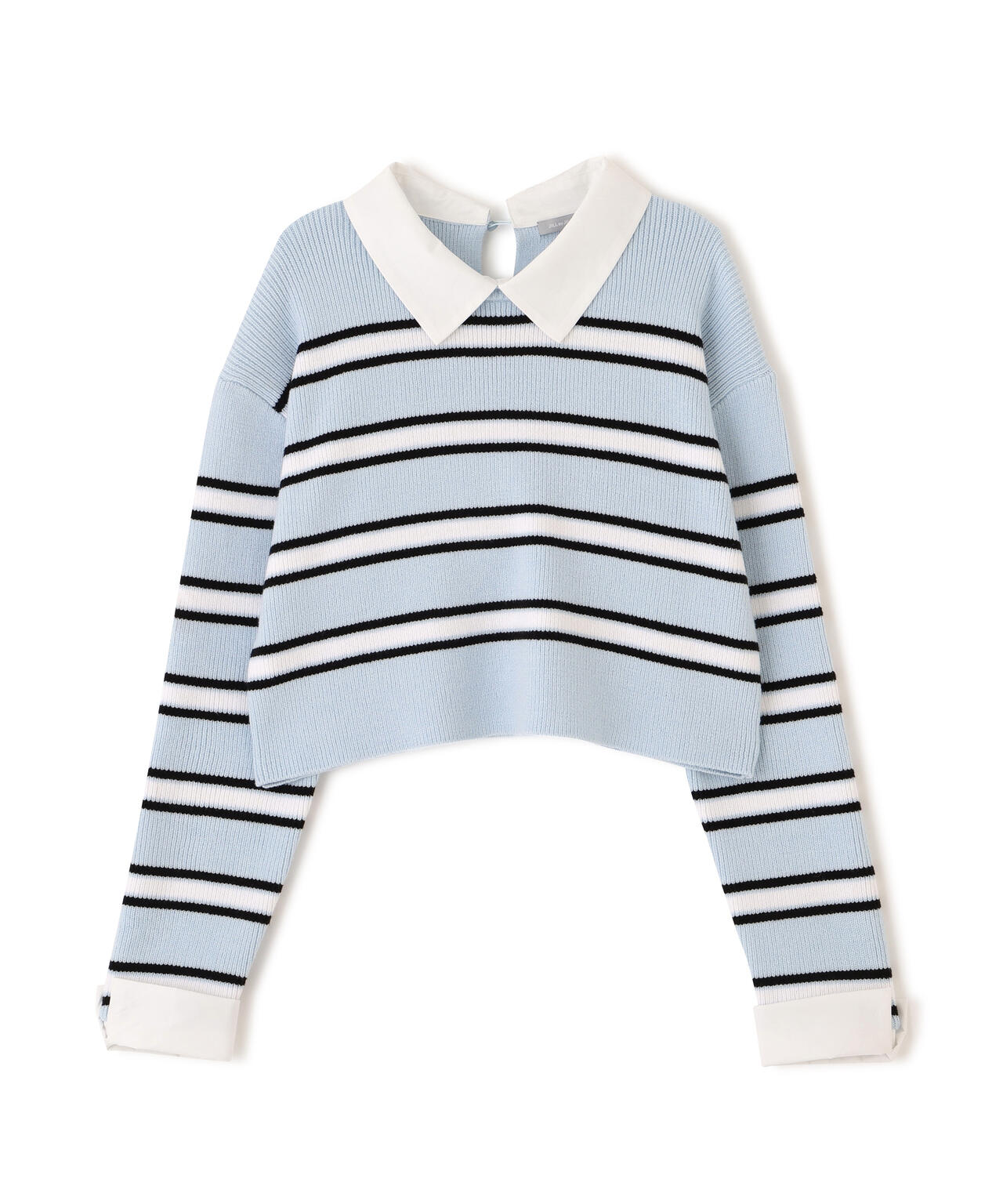 衿付きクロップドゆるニット