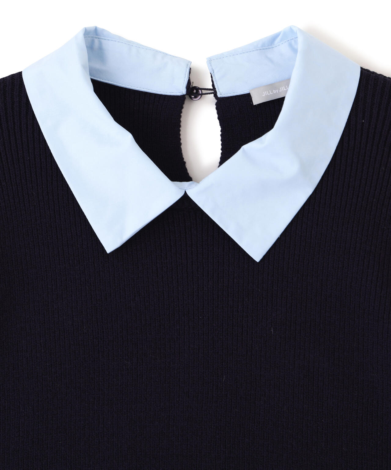 衿付きクロップドゆるニット