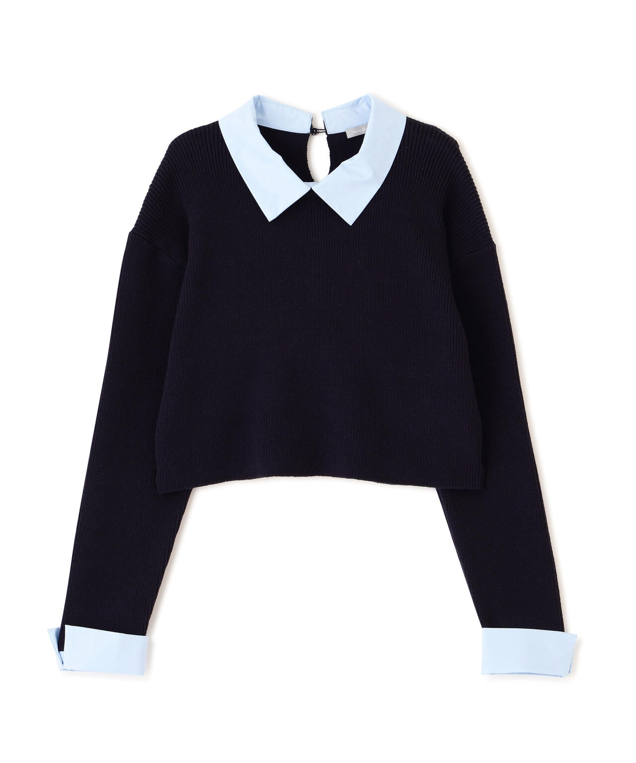 衿付きクロップドゆるニット