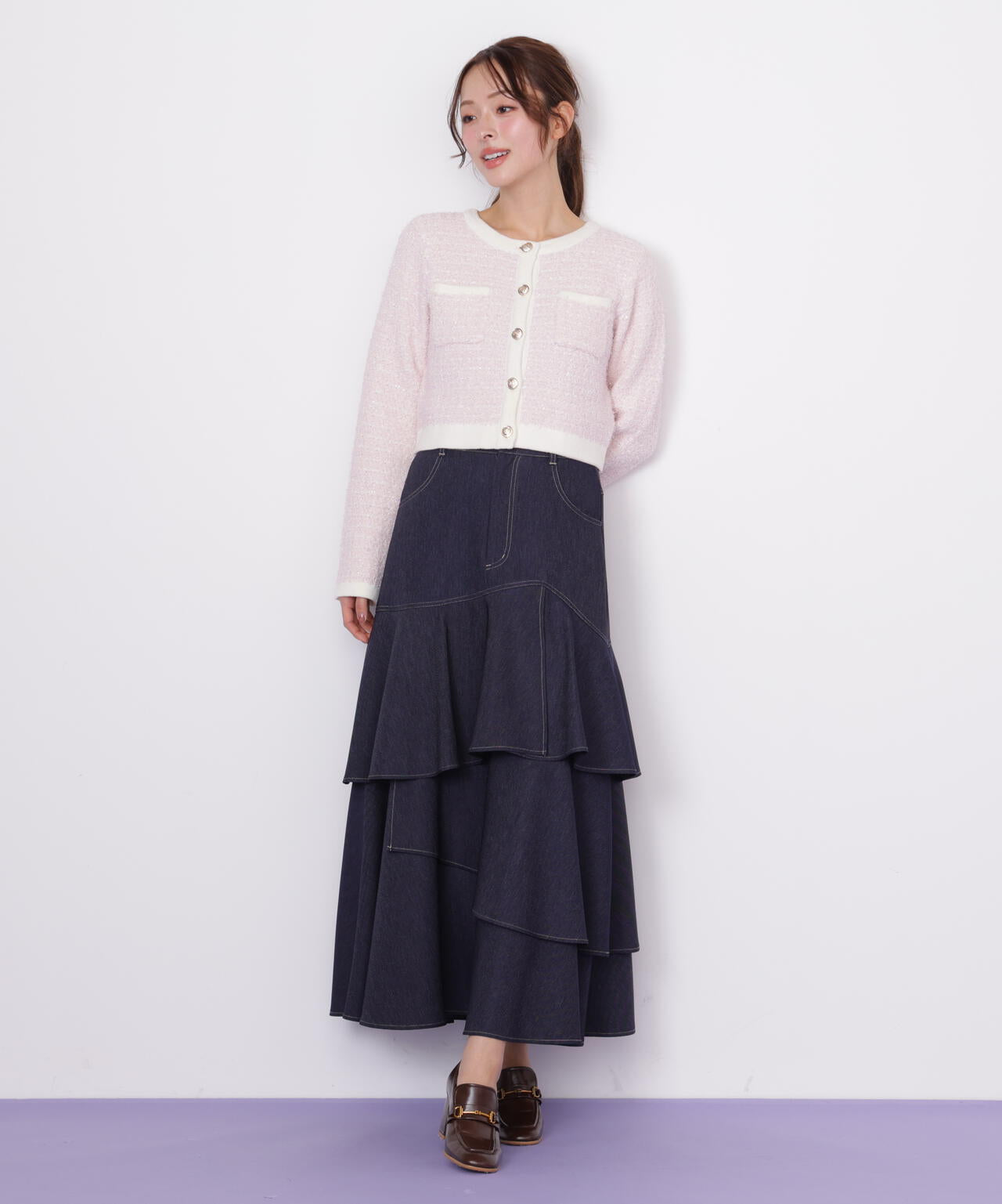 ミックスツイードニットジャケット