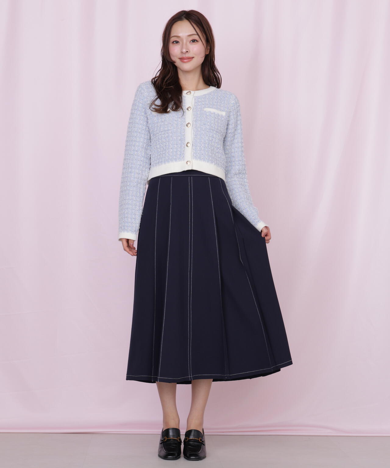 ミックスツイードニットジャケット