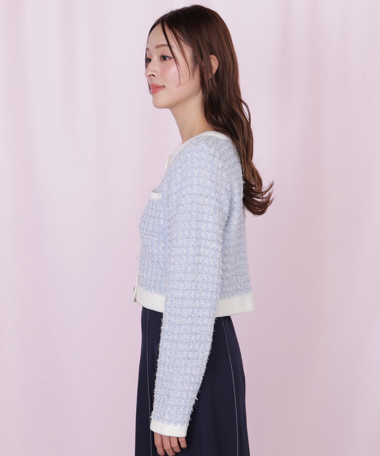 ミックスツイードニットジャケット