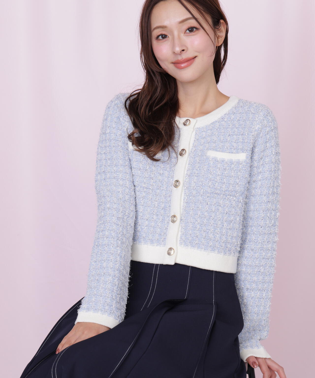 ミックスツイードニットジャケット