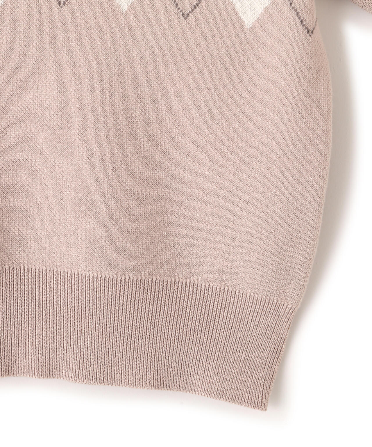 <BEARシリーズ>ポロ襟アーガイルニット