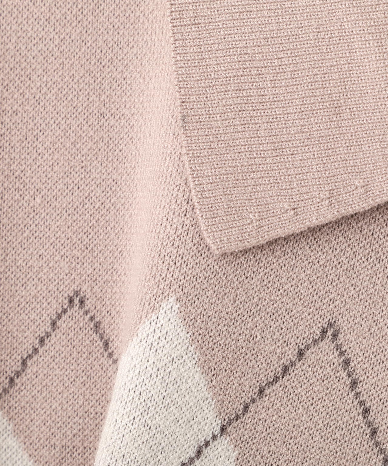 <BEARシリーズ>ポロ襟アーガイルニット