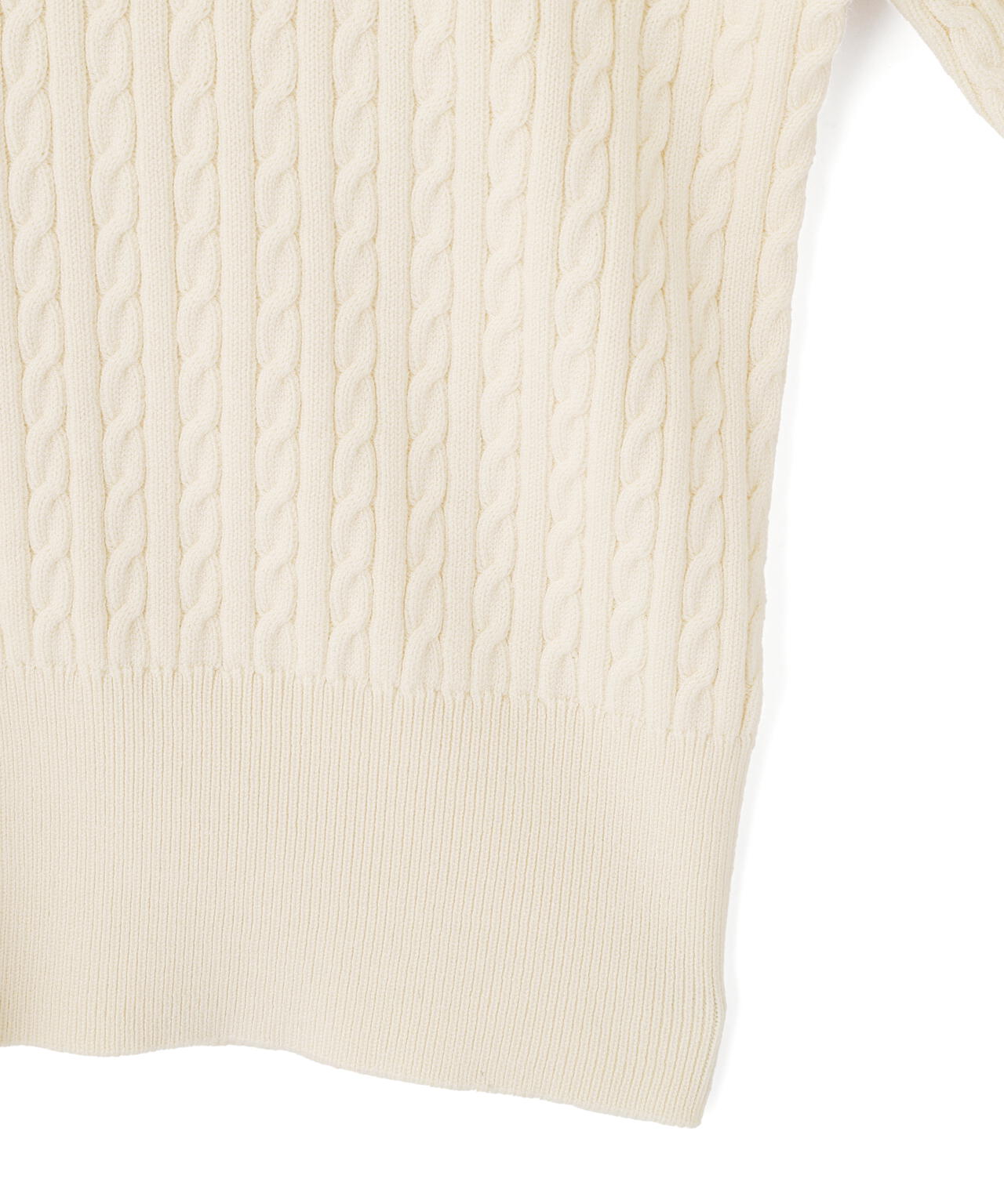 袖リボンケーブルカーディガン