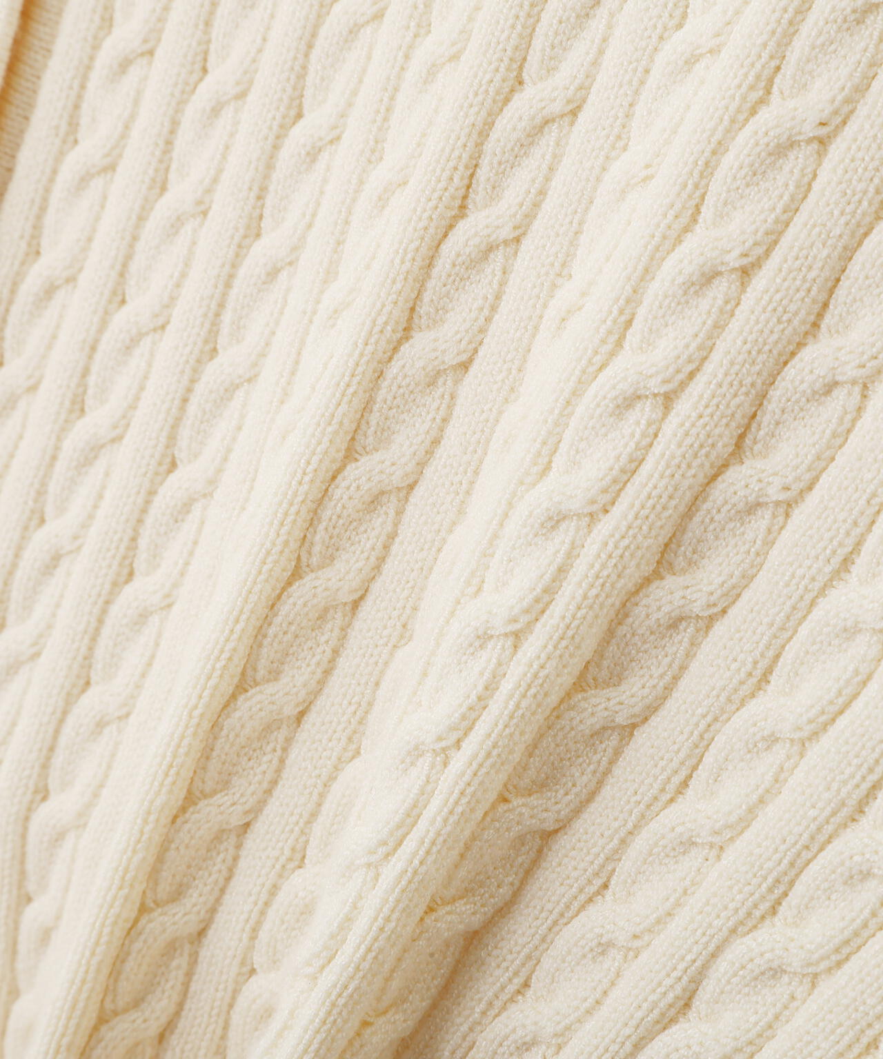 袖リボンケーブルカーディガン