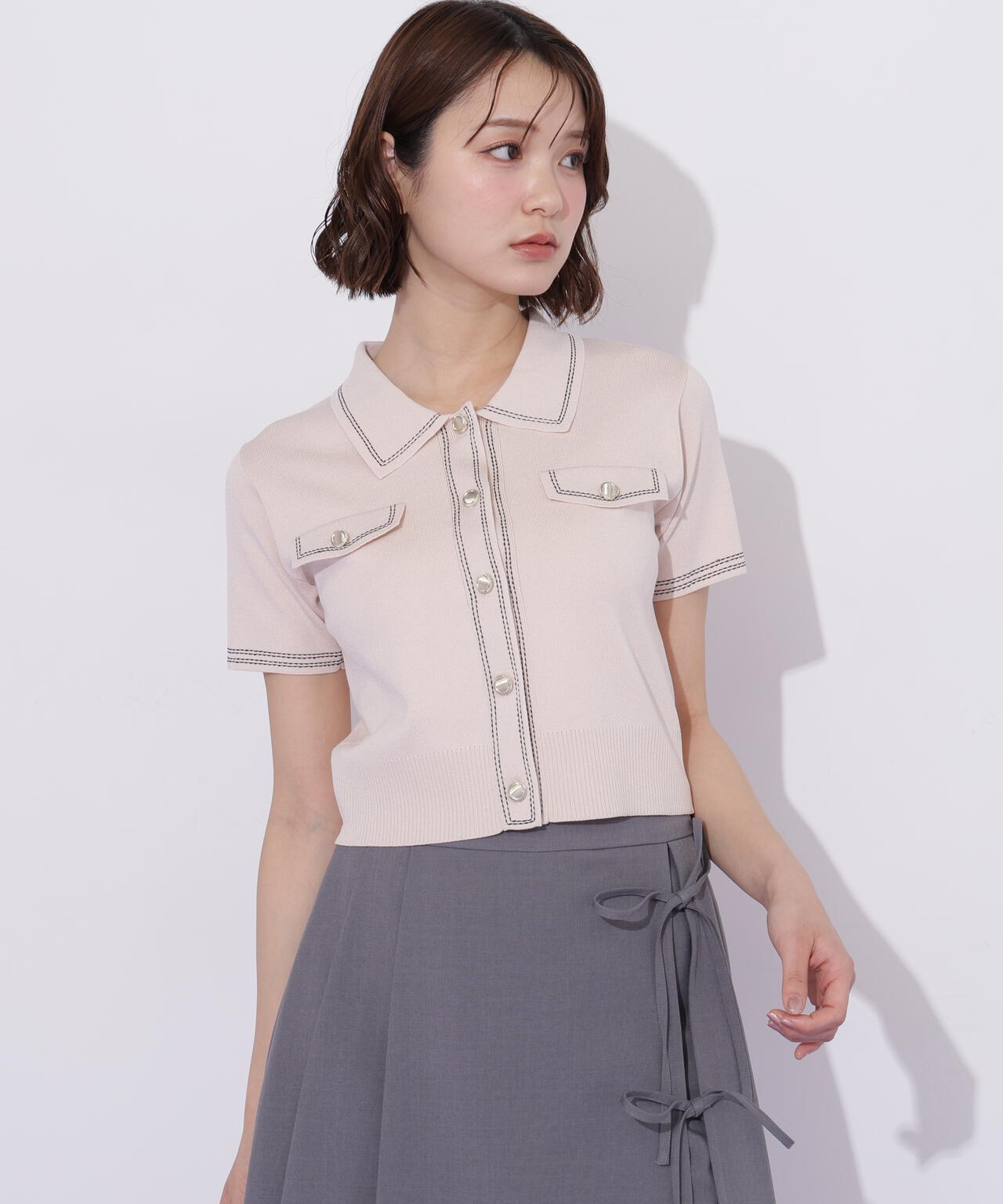 【6/12 10:00~6/15 SPECIAL COUPON 対象商品】ステッチポロニット