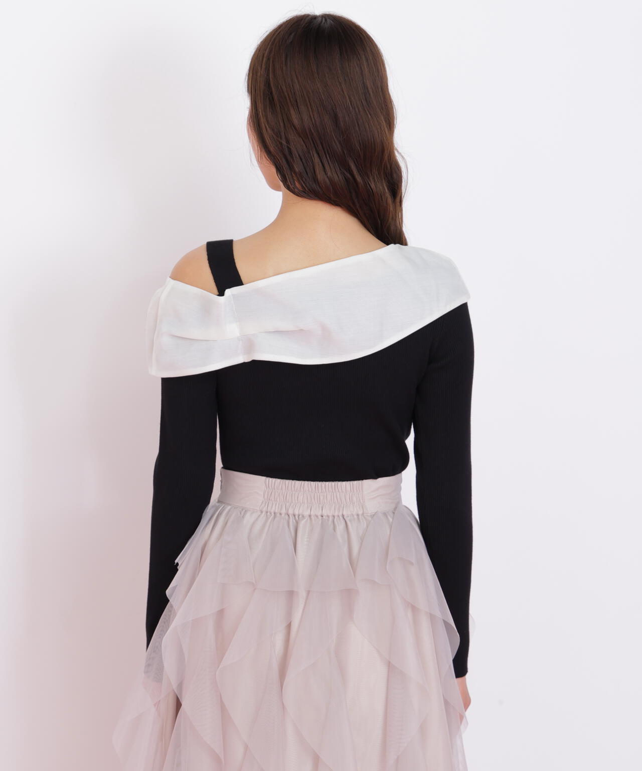 アシメリボンニット