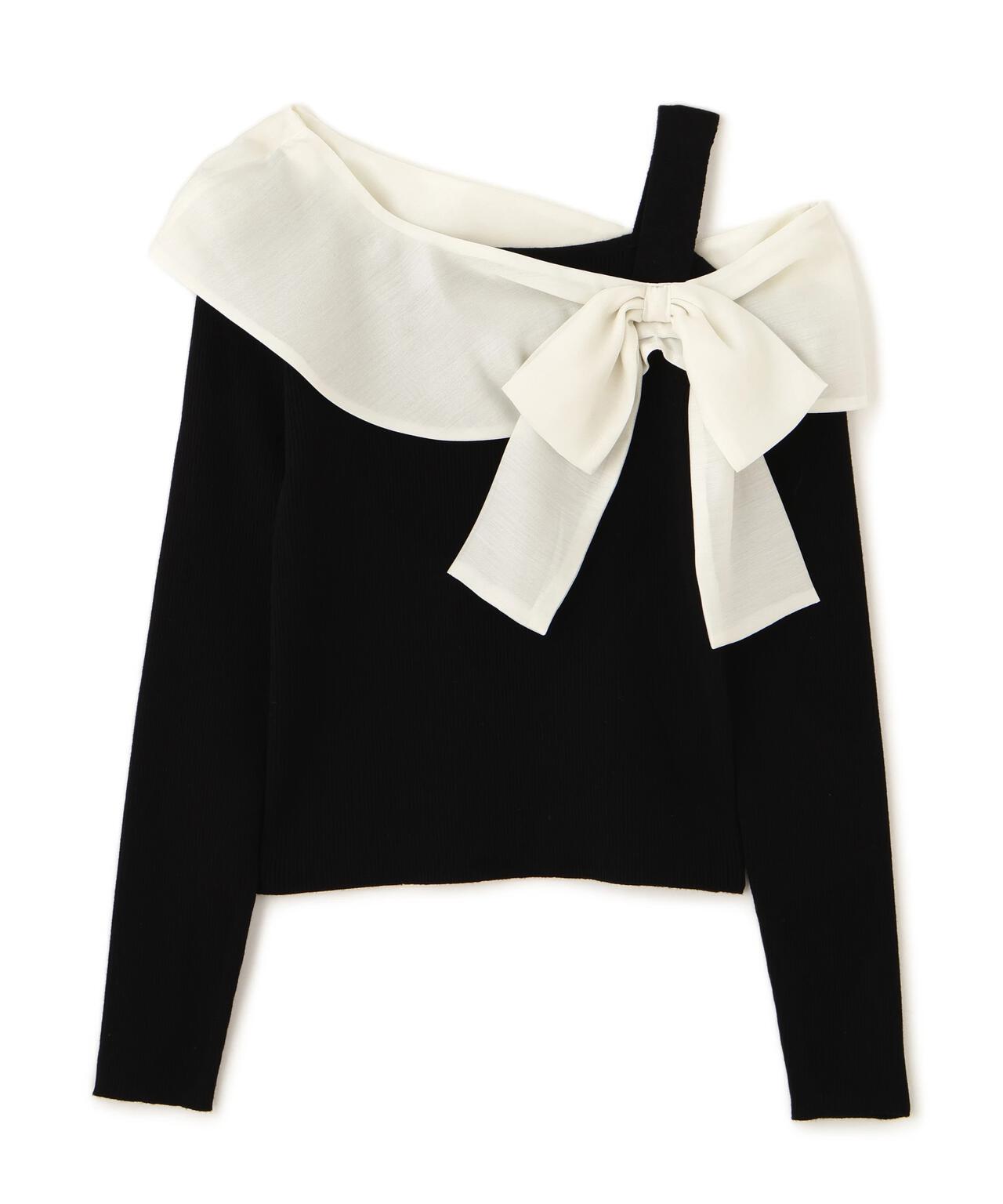 アシメリボンニット