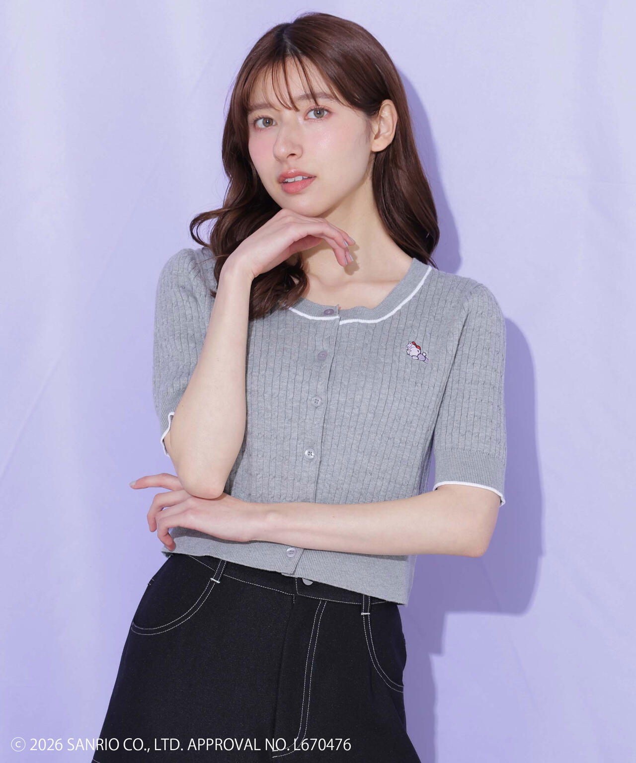 【6/12 10:00~6/15 SPECIAL COUPON 対象商品】タイニーチャムミニケーブルカーデトップス