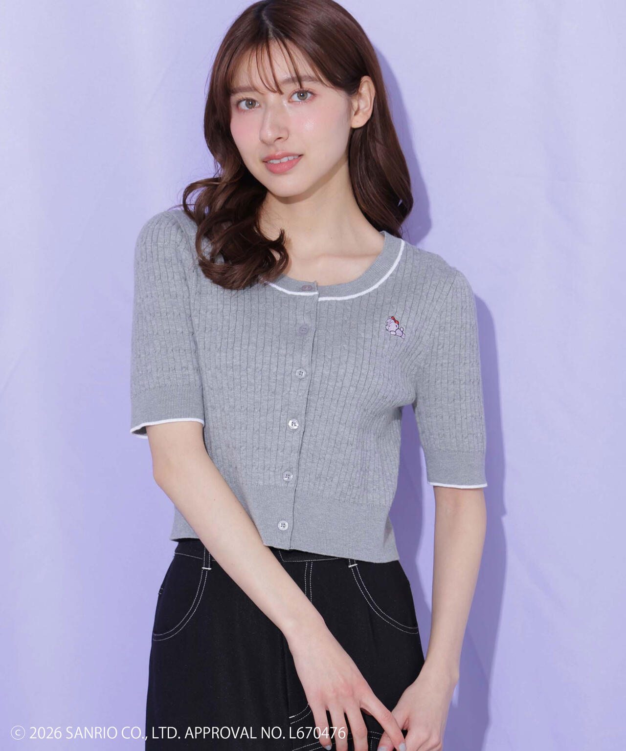 【6/12 10:00~6/15 SPECIAL COUPON 対象商品】タイニーチャムミニケーブルカーデトップス