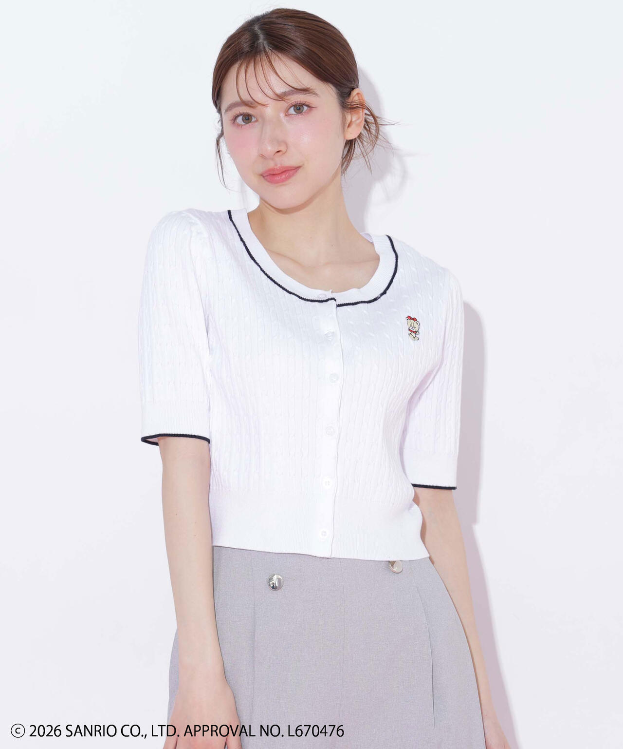 【6/12 10:00~6/15 SPECIAL COUPON 対象商品】タイニーチャムミニケーブルカーデトップス