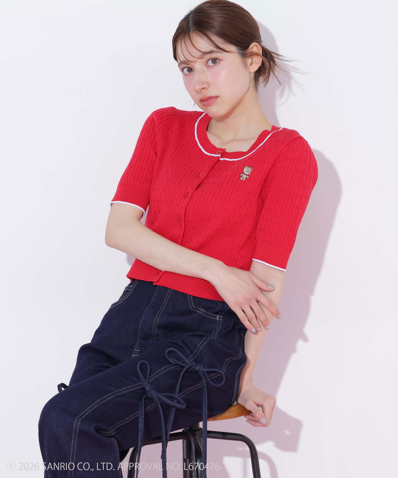 【6/12 10:00~6/15 SPECIAL COUPON 対象商品】タイニーチャムミニケーブルカーデトップス