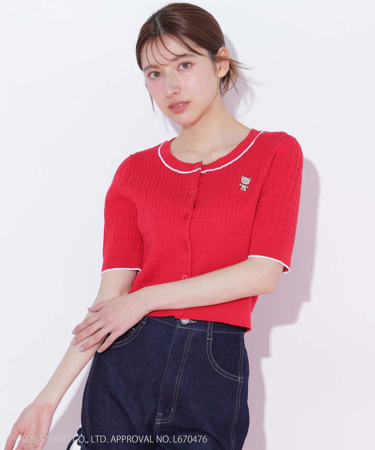 【6/12 10:00~6/15 SPECIAL COUPON 対象商品】タイニーチャムミニケーブルカーデトップス