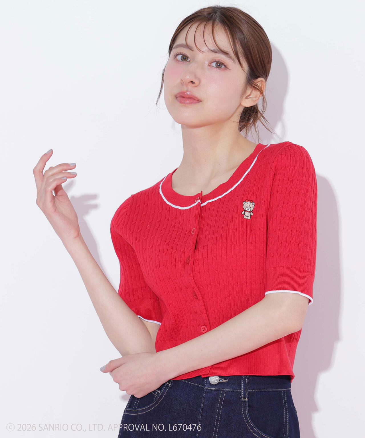 【6/12 10:00~6/15 SPECIAL COUPON 対象商品】タイニーチャムミニケーブルカーデトップス