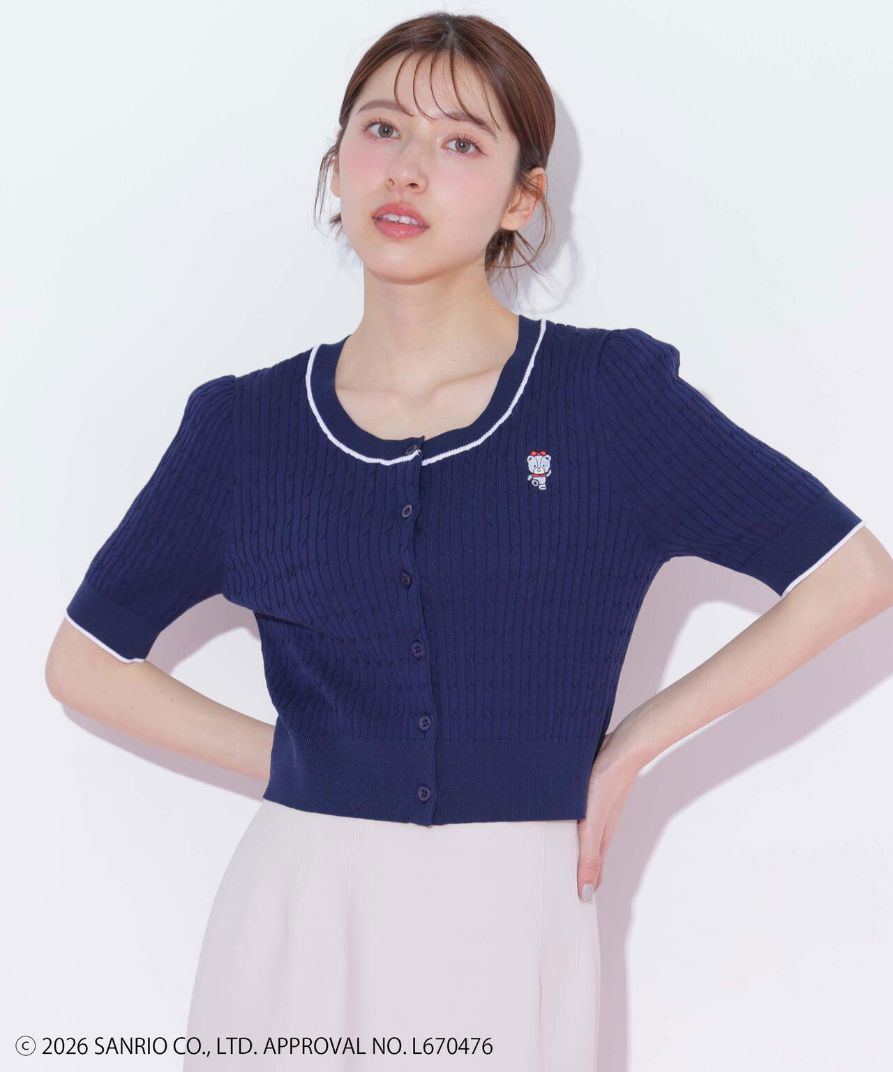【6/12 10:00~6/15 SPECIAL COUPON 対象商品】タイニーチャムミニケーブルカーデトップス