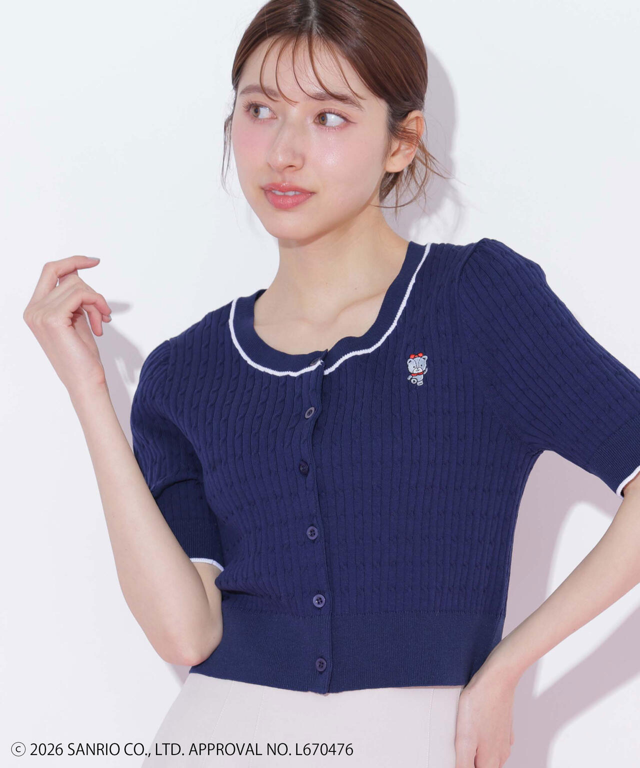 【6/12 10:00~6/15 SPECIAL COUPON 対象商品】タイニーチャムミニケーブルカーデトップス
