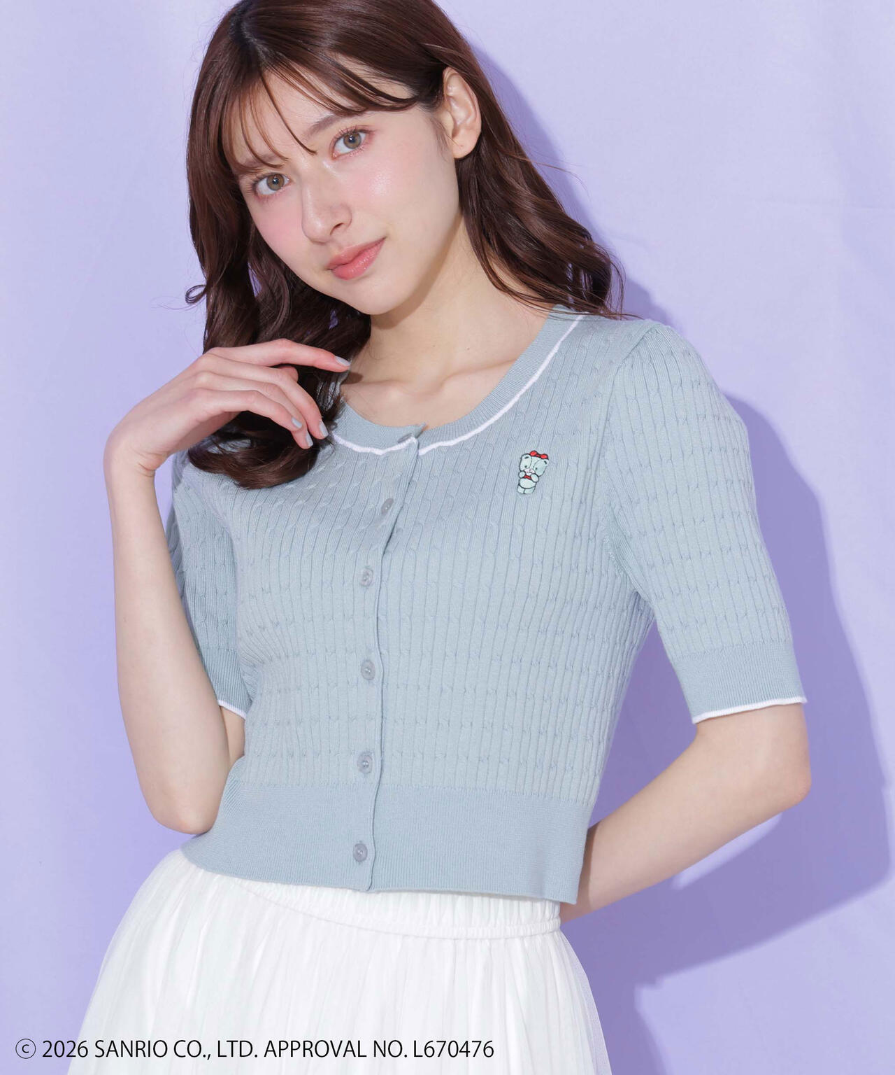 【6/12 10:00~6/15 SPECIAL COUPON 対象商品】タイニーチャムミニケーブルカーデトップス