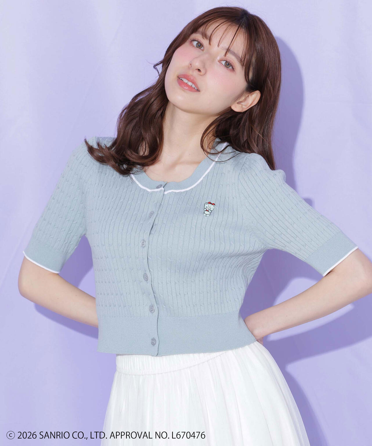 【6/12 10:00~6/15 SPECIAL COUPON 対象商品】タイニーチャムミニケーブルカーデトップス