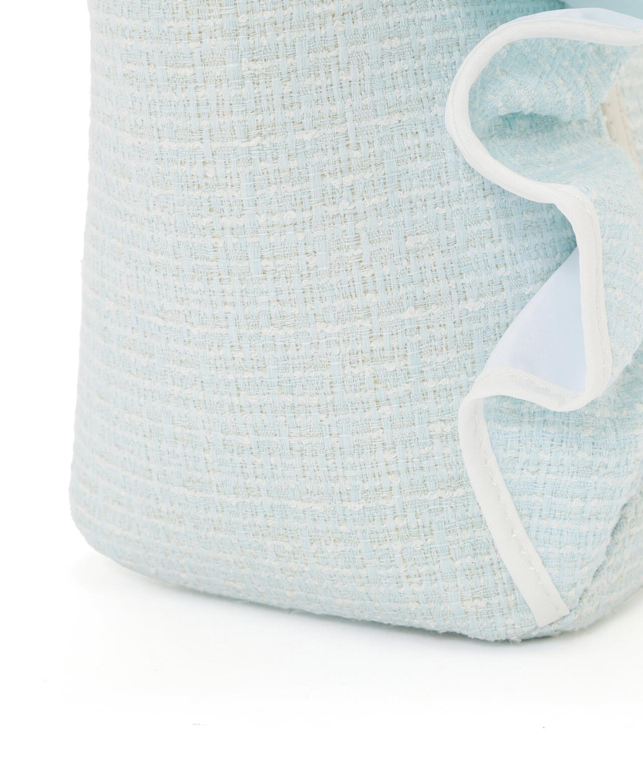 パステルツイードフレームフリルトートバッグ