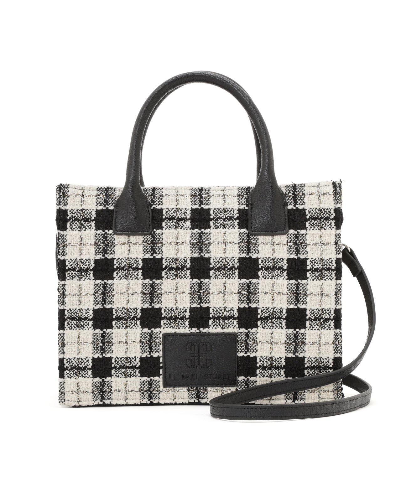 ツイードチェックトートバッグ