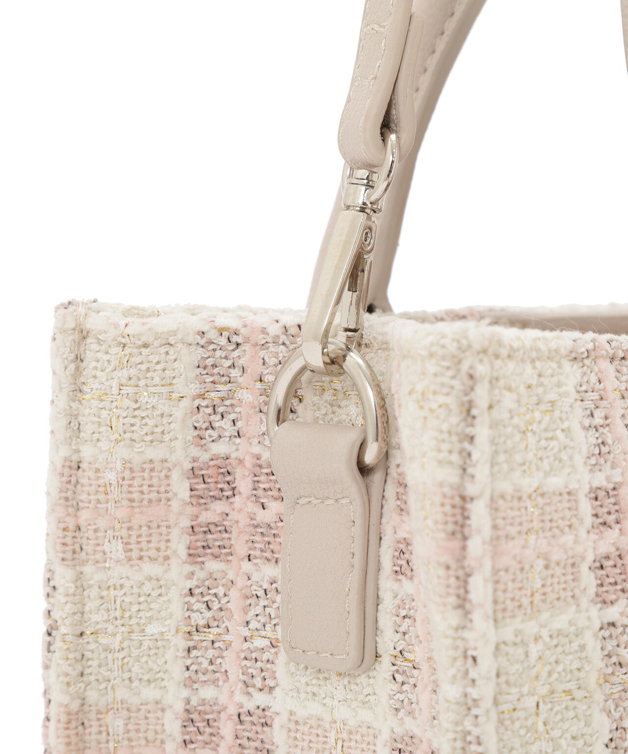 ツイードチェックトートバッグ