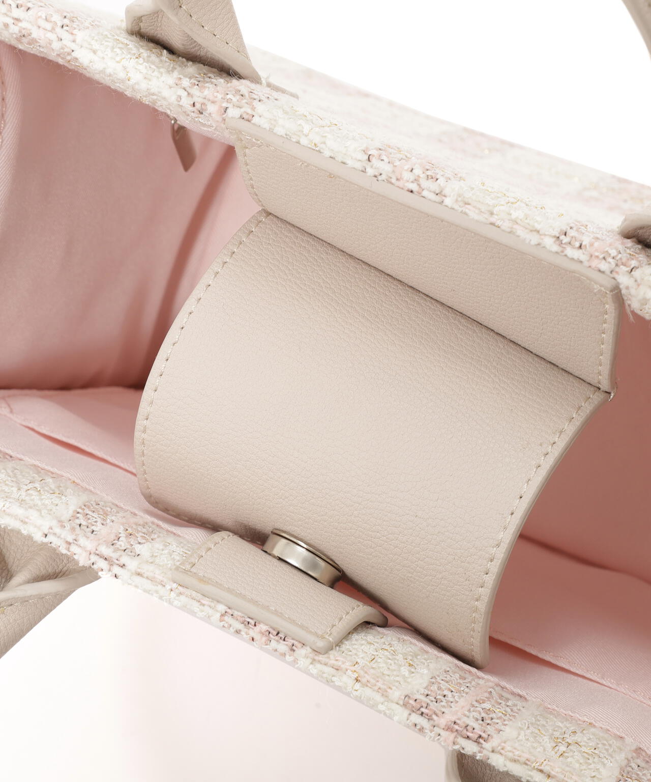 ツイードチェックトートバッグ