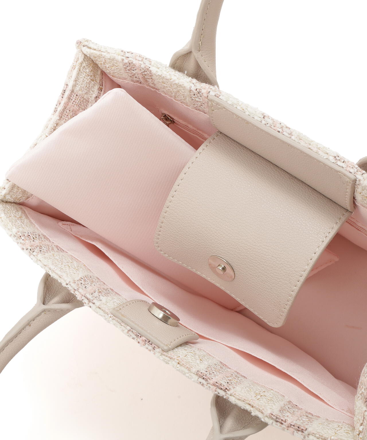 ツイードチェックトートバッグ