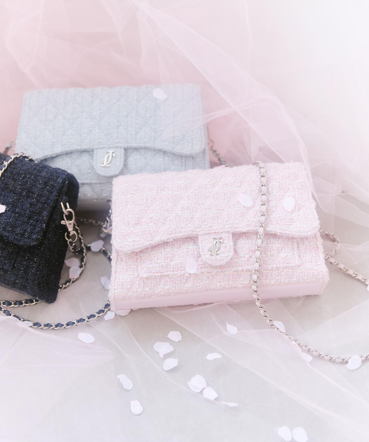 ツイードキルティングチェーンバッグ