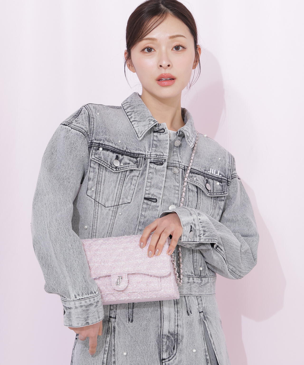 ツイードキルティングチェーンバッグ