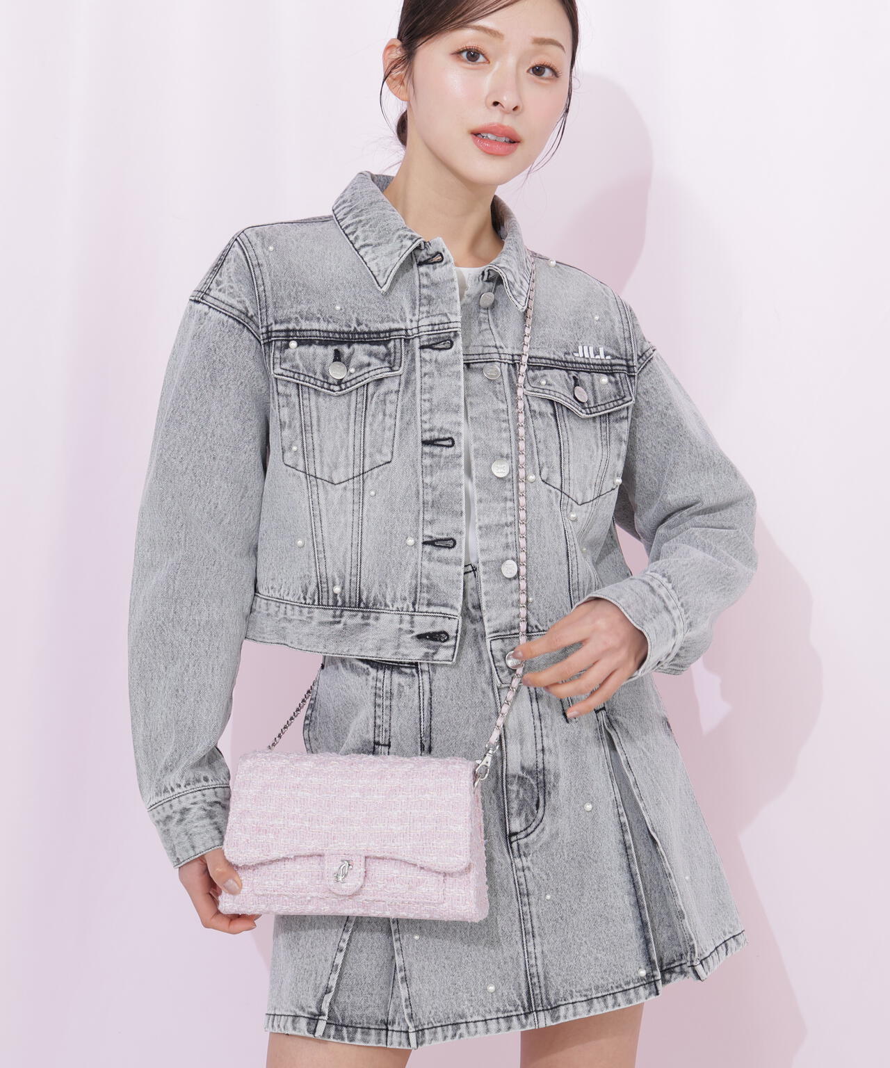 ツイードキルティングチェーンバッグ