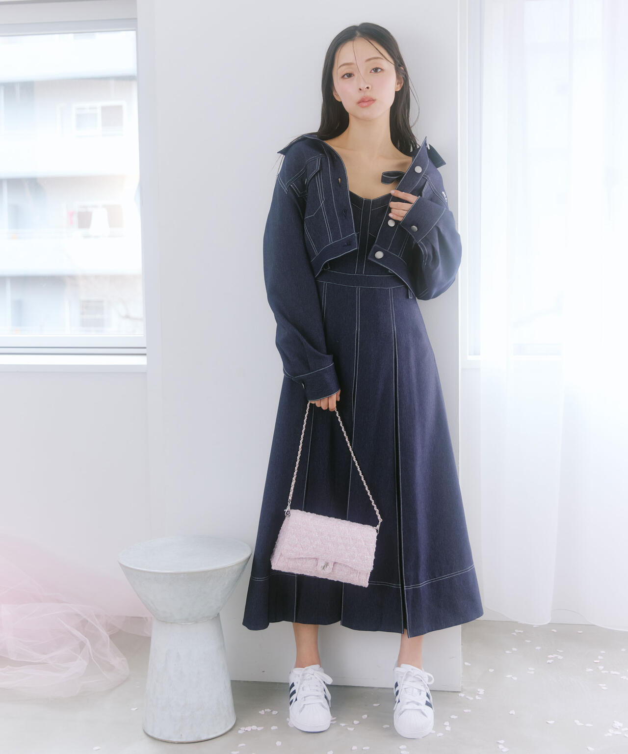 ツイードキルティングチェーンバッグ