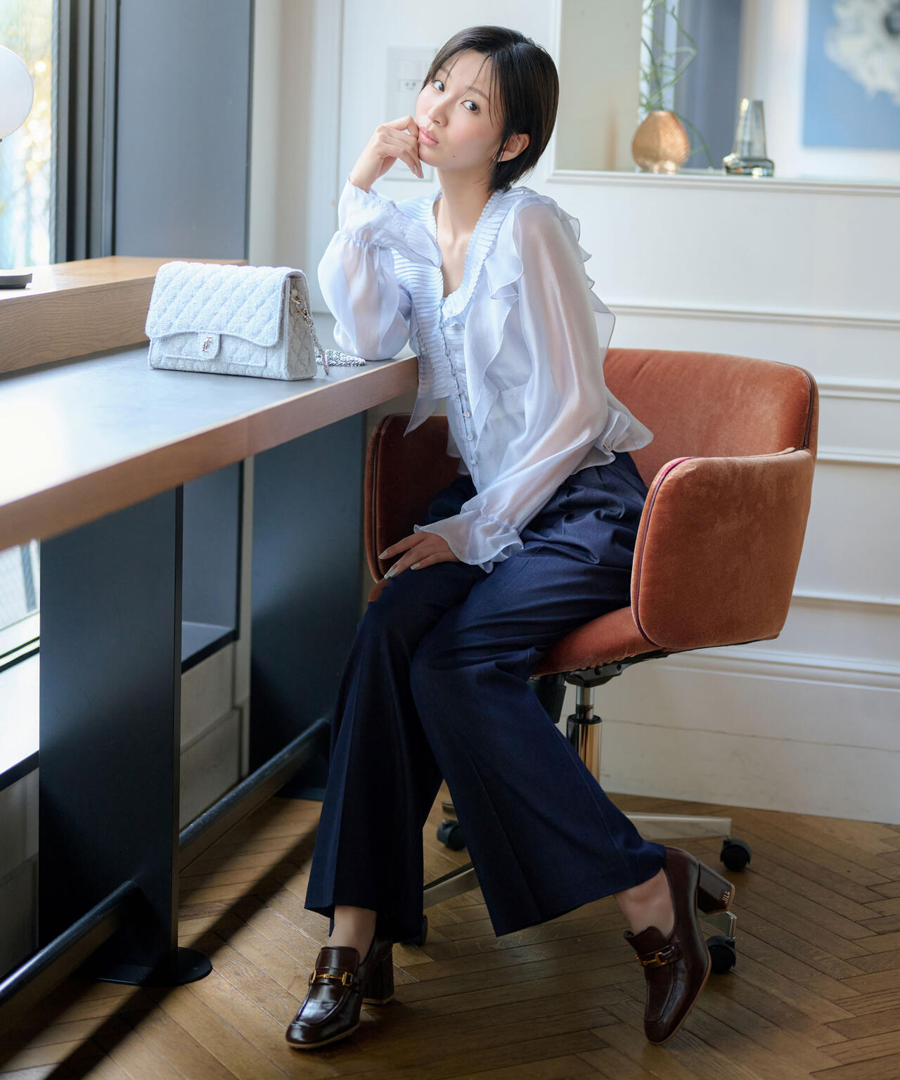 ツイードキルティングチェーンバッグ