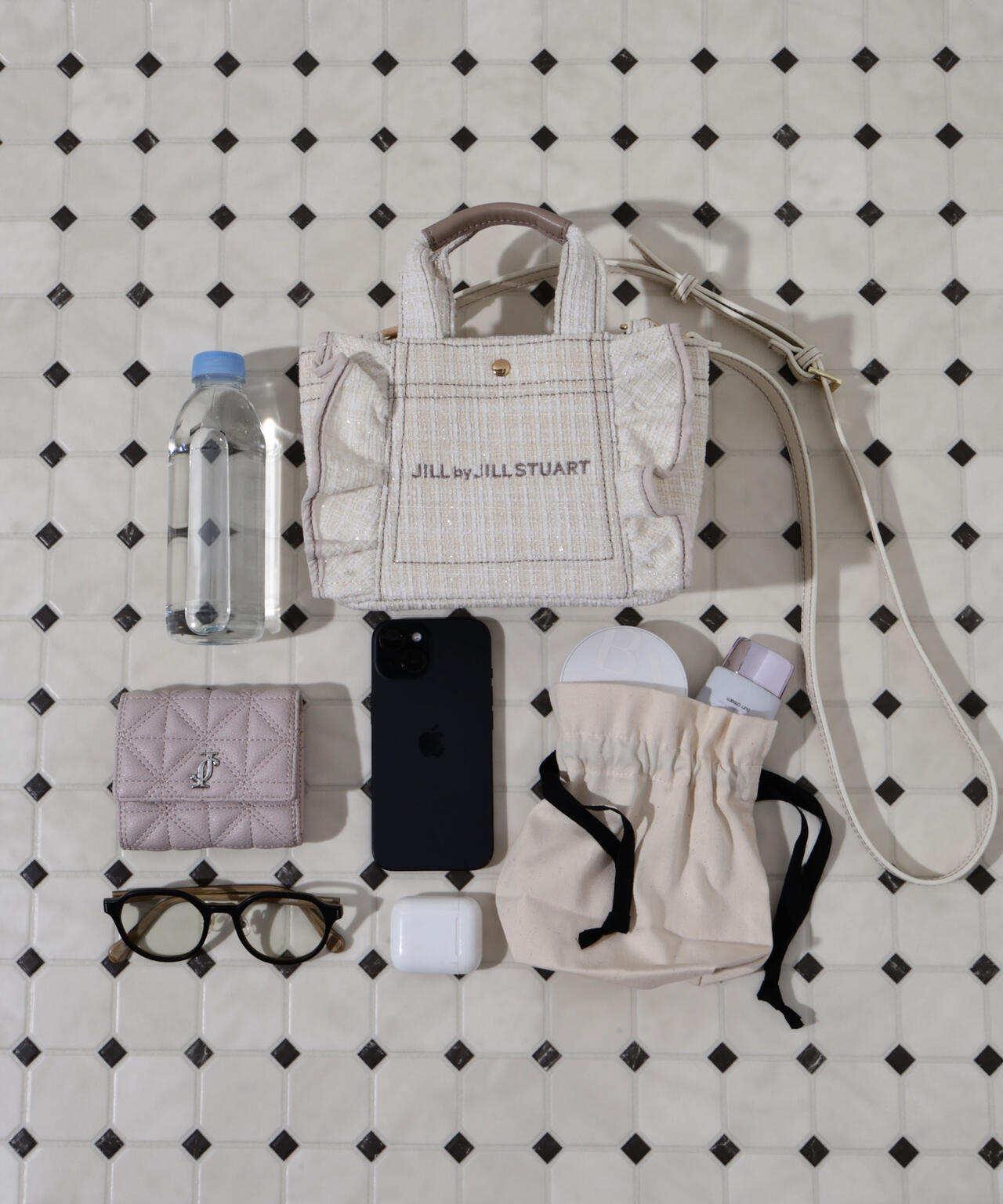 <フリルトートミニ>ツイード