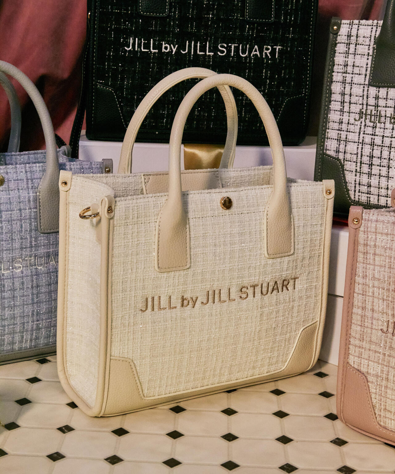 ツイードショルダートート